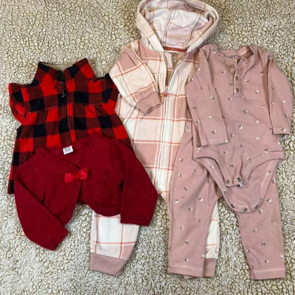 Carter’s Baby Girl Clothing Bundle Lot | Fall Winter Outfits | 9 Months